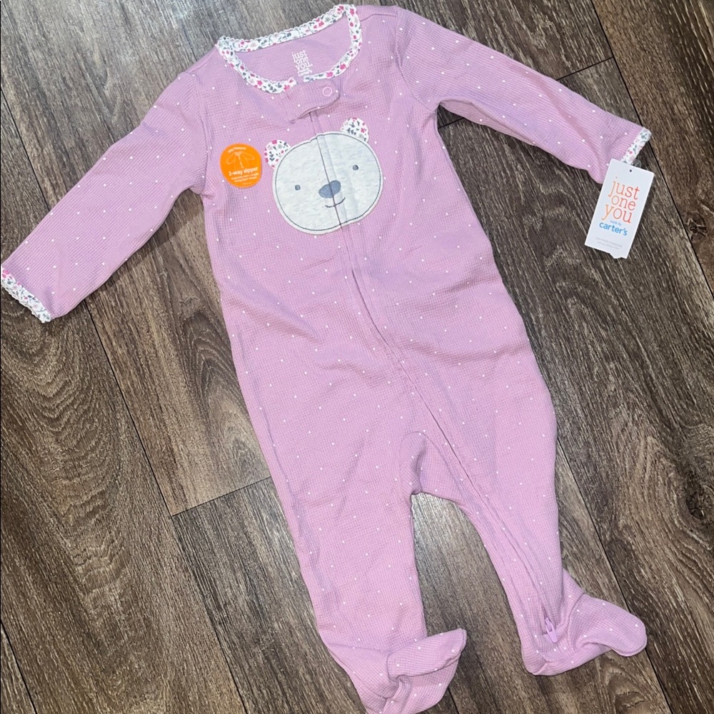 Carter's Lavender Bear Face Footie